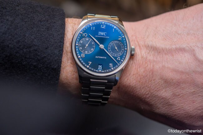 IWC Portugieser Automatic 42 in steel and blue dial