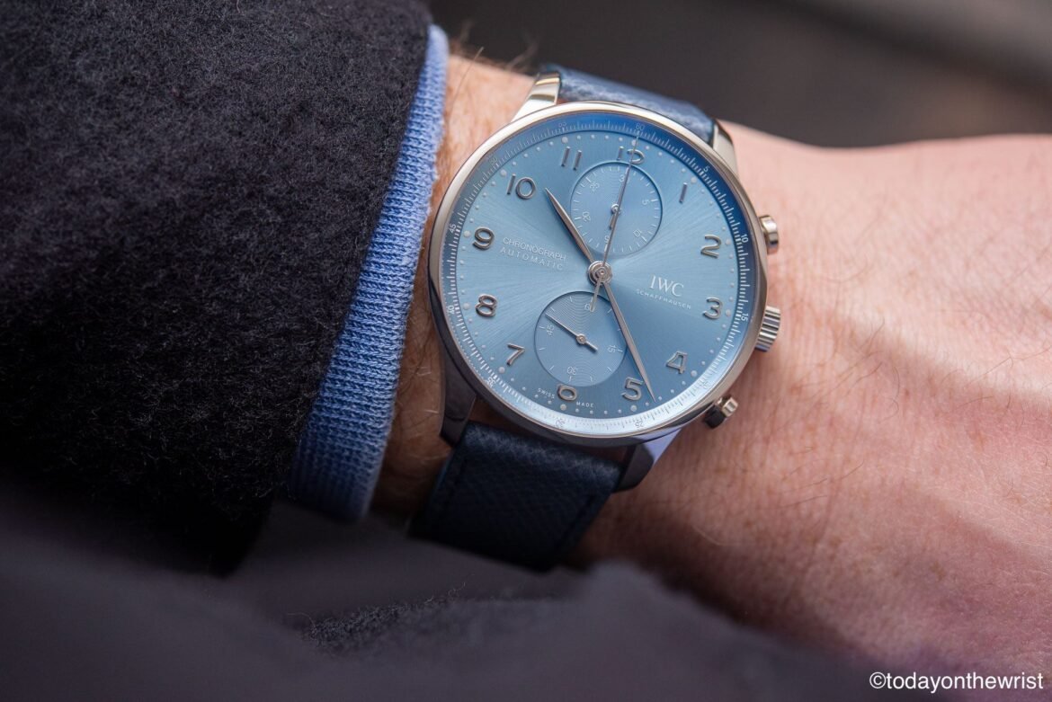 IWC Portugieser Chronograph with a horizon blue dial