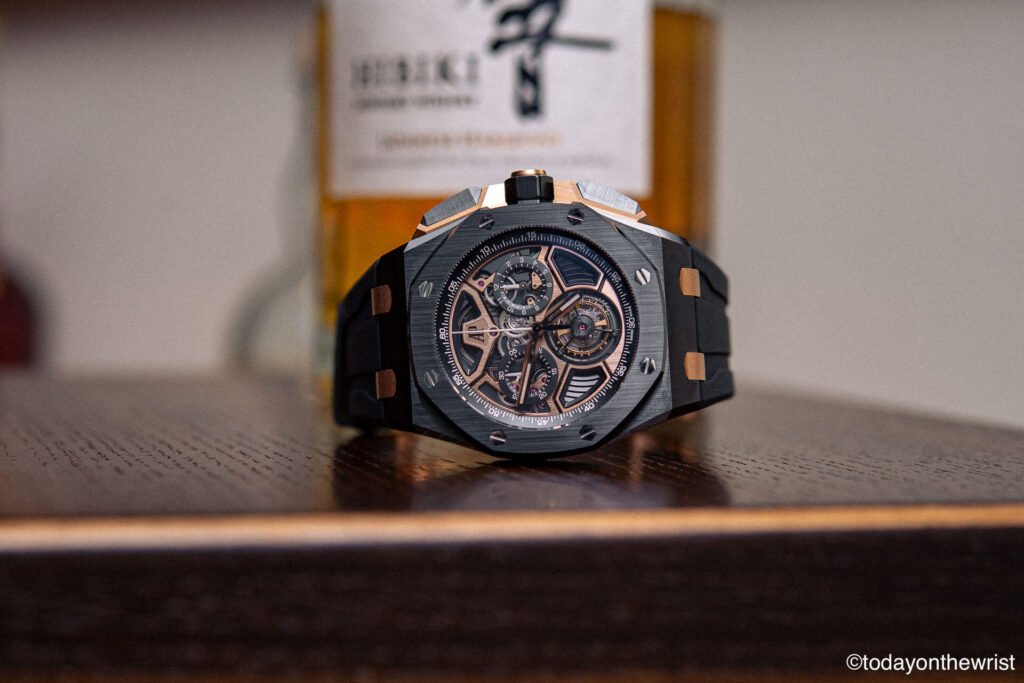 Audemars Piguet Royal Oak Offshore Flying Tourbillon Chronograph in black ceramic pink gold, German Edition