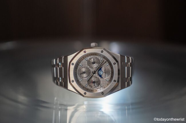 New Audemars Piguet Royal Oak Perpetual Calendar in sand gold, ref. 26674SG