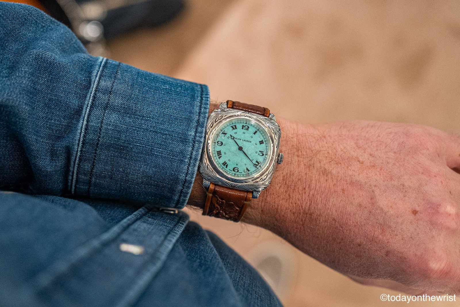 Ralph Lauren Western Turquoise Dial on the wrist
