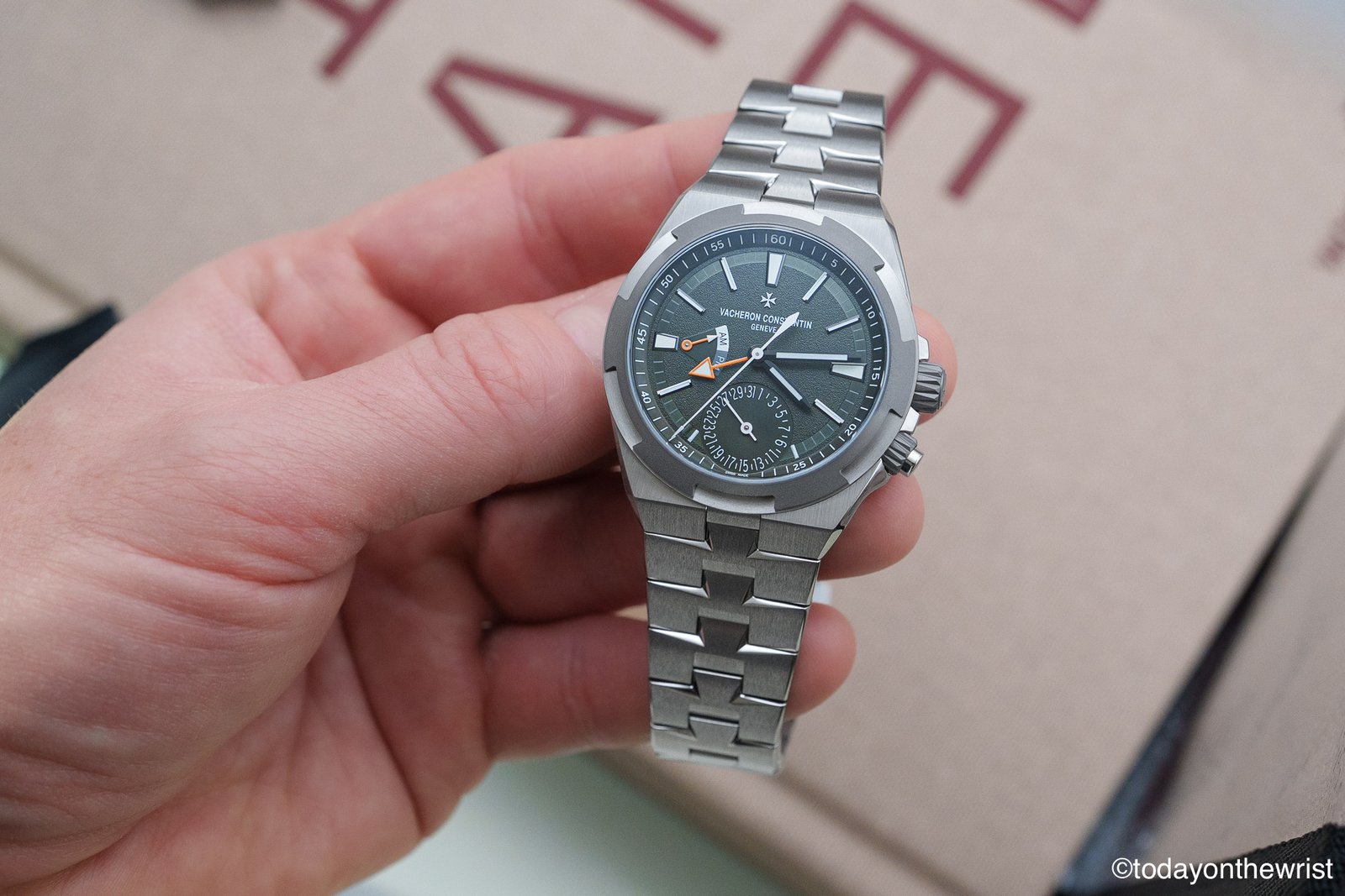 Vacheron Constantin Overseas Dual Time Cardinal Points West with a green dial
