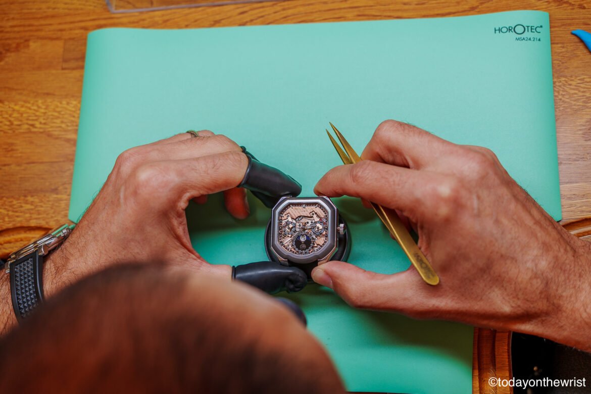 Gerald Charles Atelier Geneva - working on Masterlink Perpetual Calendar Sapphire Dial