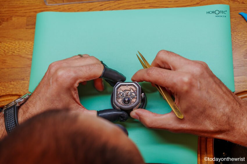 Gerald Charles Atelier Geneva - working on Masterlink Perpetual Calendar Sapphire Dial