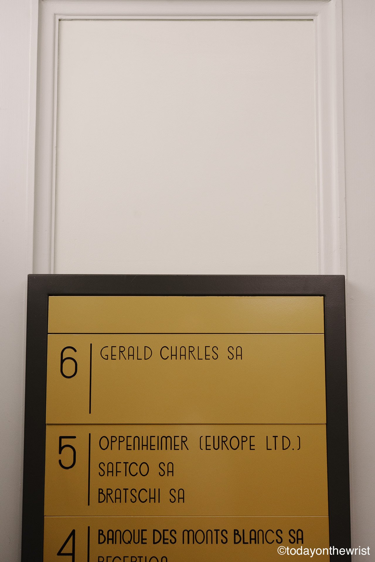 Visiting Gerald Charles Atelier in Geneva - entrance